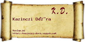 Kazinczi Dóra névjegykártya